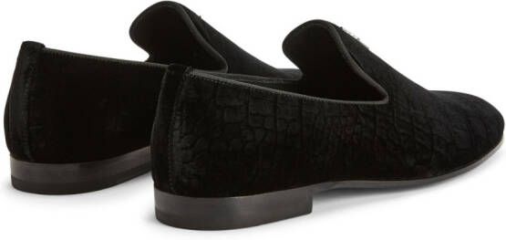 Giuseppe Zanotti Fluwelen loafers Zwart