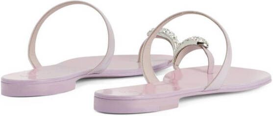 Giuseppe Zanotti Slippers verfraaid met kristal Roze