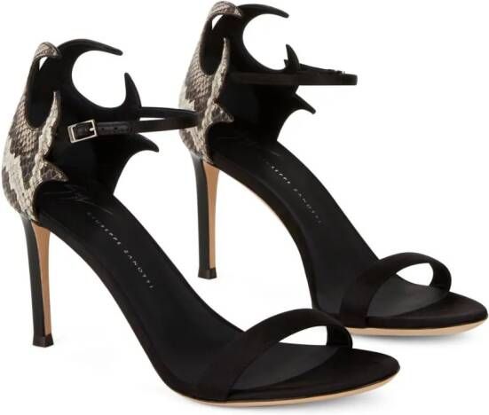 Giuseppe Zanotti Snake sandalen met hak Zwart