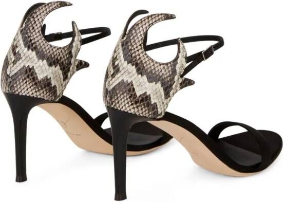 Giuseppe Zanotti Snake sandalen met hak Zwart