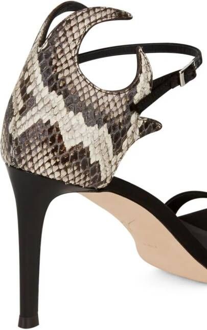 Giuseppe Zanotti Snake sandalen met hak Zwart