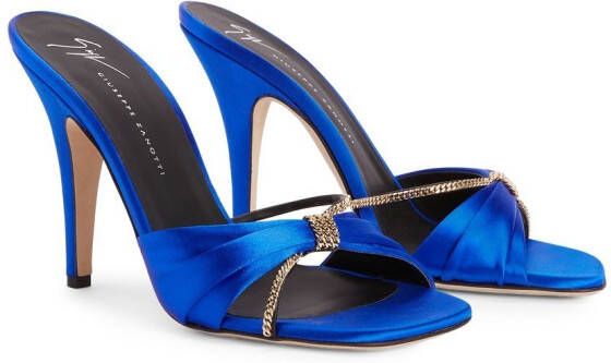 Giuseppe Zanotti Symonne satijnen sandalen Blauw