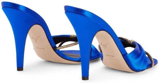 Giuseppe Zanotti Symonne satijnen sandalen Blauw