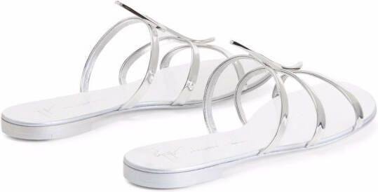 Giuseppe Zanotti Syrma sandalen met G bandje Zilver