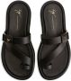 Giuseppe Zanotti Tanguy leren slippers Zwart - Thumbnail 4