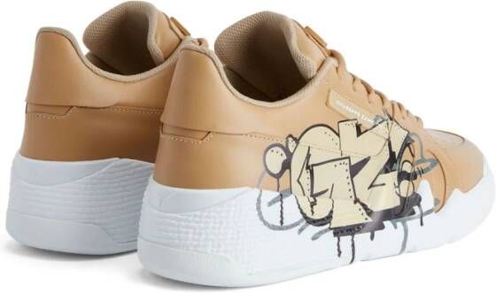 Giuseppe Zanotti Talon leren sneakers Beige