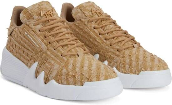 Giuseppe Zanotti Talon sneakers met jacquard Beige