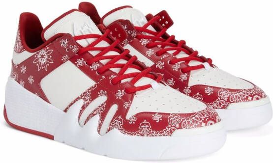 Giuseppe Zanotti Talon sneakers met paisley-print Rood