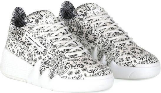 Giuseppe Zanotti Talon sneakers met paisley-print Wit