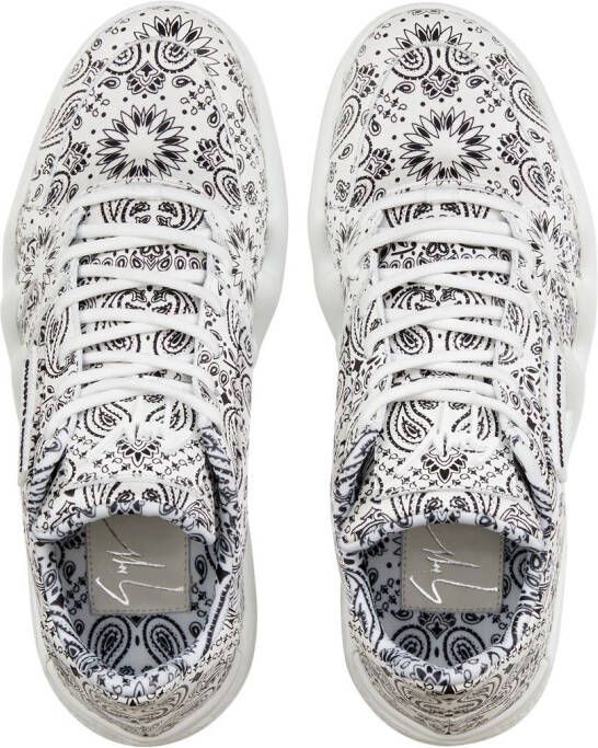 Giuseppe Zanotti Talon sneakers met paisley-print Wit