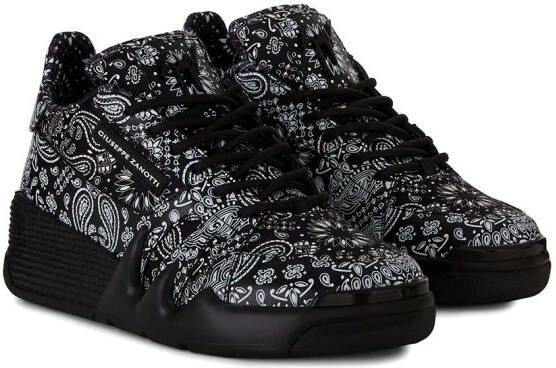 Giuseppe Zanotti Talon sneakers met paisley-print Zwart