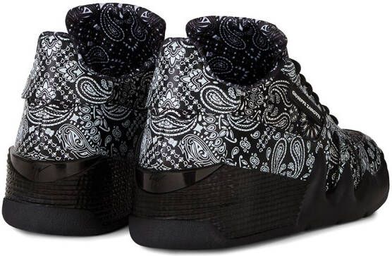 Giuseppe Zanotti Talon sneakers met paisley-print Zwart