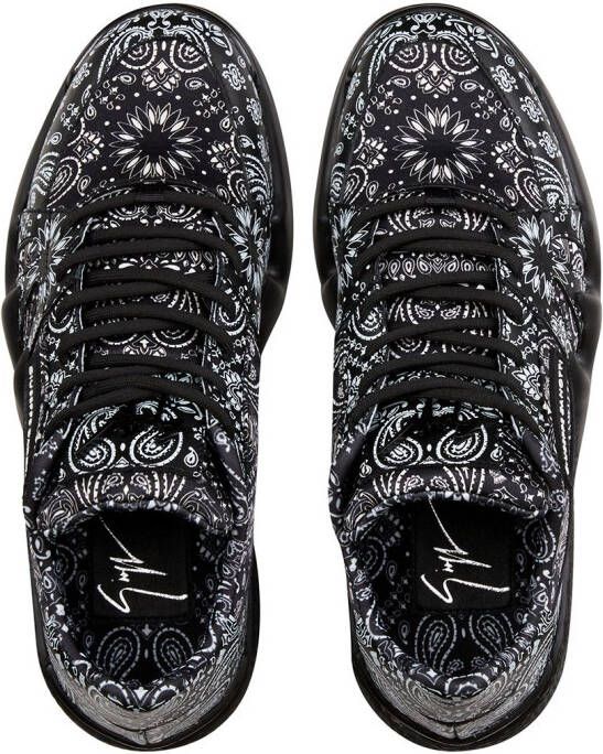 Giuseppe Zanotti Talon sneakers met paisley-print Zwart