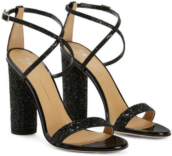 Giuseppe Zanotti Tara sandalen met glitter Zwart