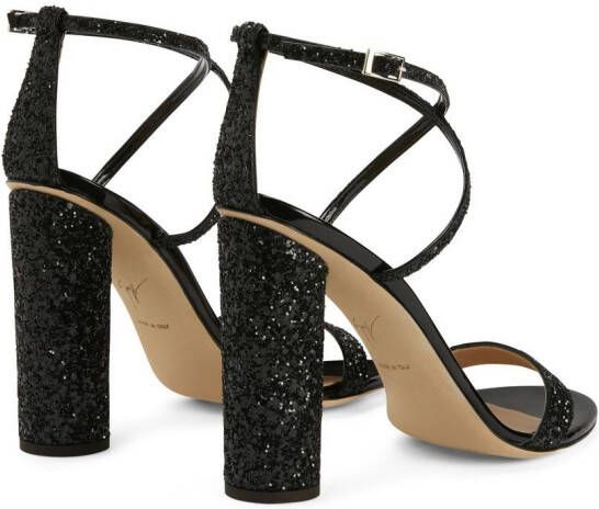 Giuseppe Zanotti Tara sandalen met glitter Zwart