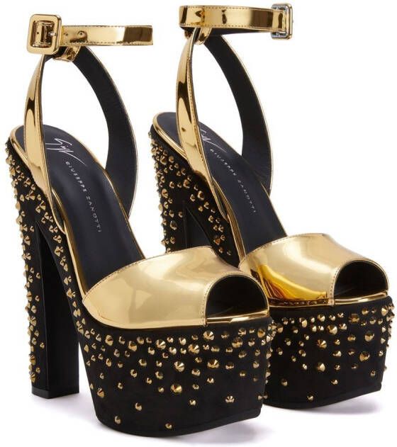 Giuseppe Zanotti Tarifa Jewel sandalen met plateauzool Goud