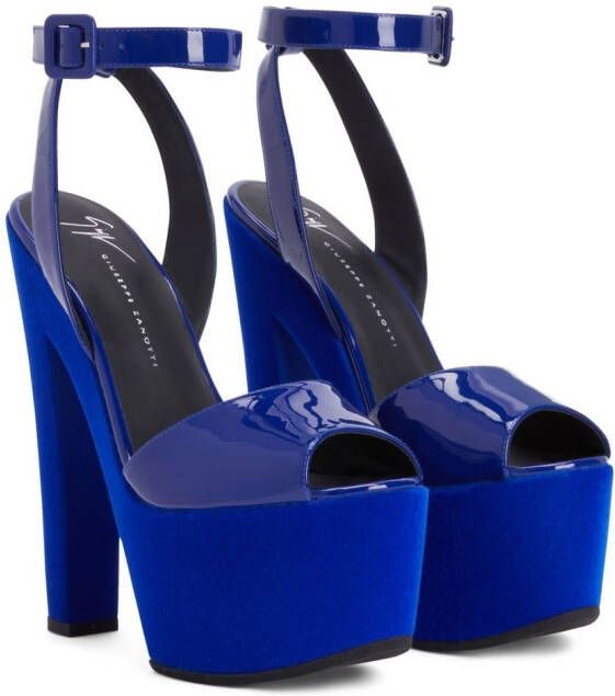 Giuseppe Zanotti Tarifa sandalen met plateauzool Blauw