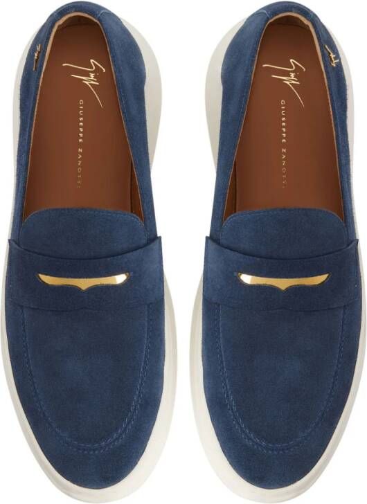 Giuseppe Zanotti The New Conley suède loafers Blauw