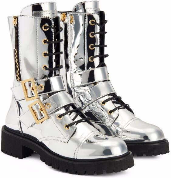 Giuseppe Zanotti Tifa metallic laarzen Zilver