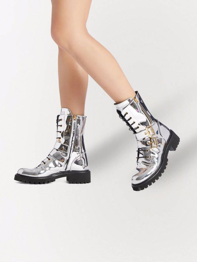 Giuseppe Zanotti Tifa metallic laarzen Zilver