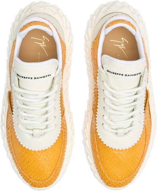 Giuseppe Zanotti Urchin leren sneakers Geel