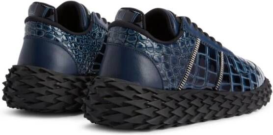 Giuseppe Zanotti Urchin sneakers met krokodillen-reliëf Blauw