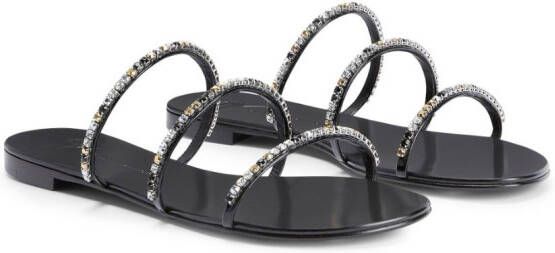 Giuseppe Zanotti Verfraaide sandalen Zwart