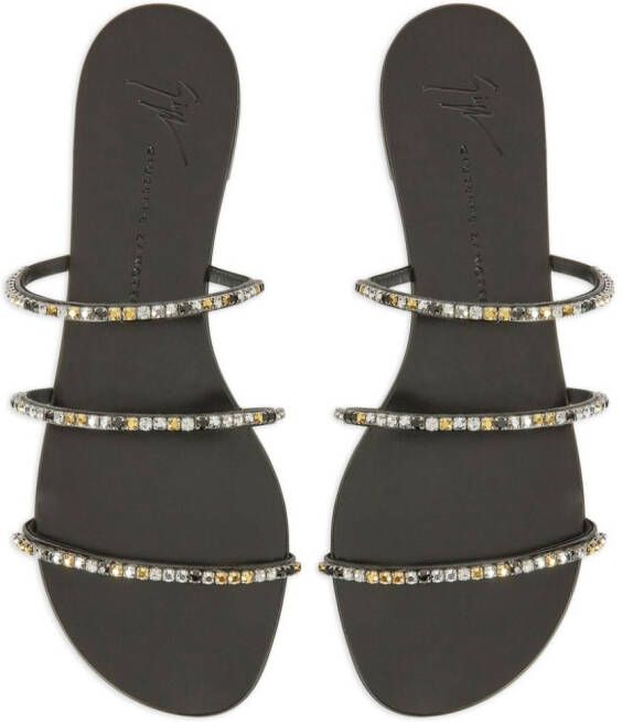 Giuseppe Zanotti Verfraaide sandalen Zwart