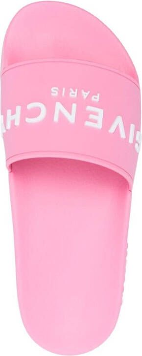 Givenchy Badslippers met logo-reliëf Roze