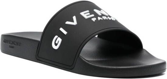 Givenchy Badslippers met logoprint Zwart