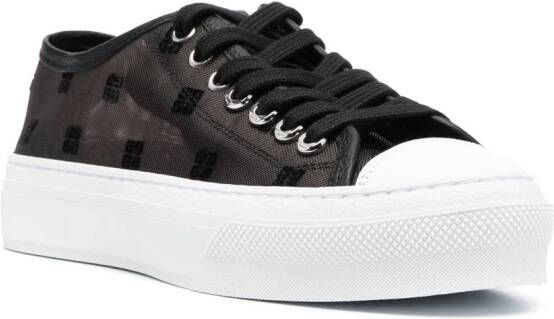 Givenchy City 4G denim sneakers Zwart