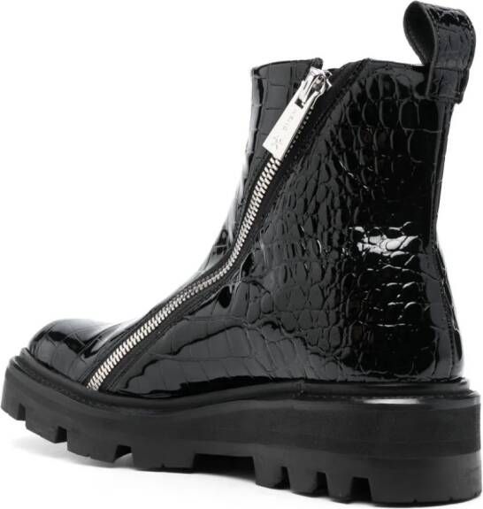 GmbH Leren combat boots Zwart