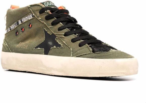 Golden Goose Gerafelde high-top sneakers Groen