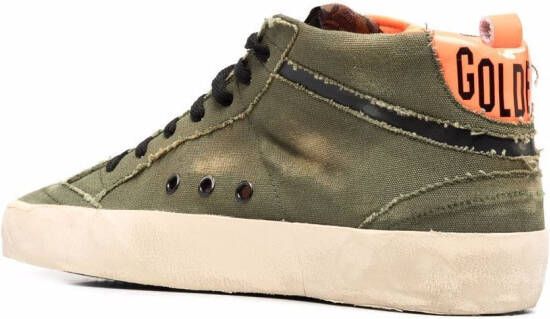 Golden Goose Gerafelde high-top sneakers Groen