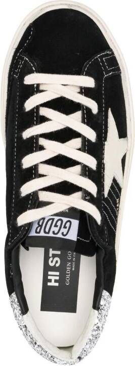 Golden Goose Hi Star sneakers met glitters Zwart