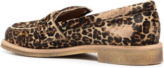 Golden Goose Jerry loafers met luipaardprint Bruin