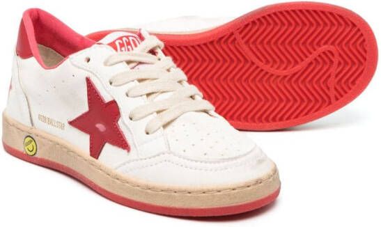 Golden Goose Kids Ball Star leren sneakers Wit