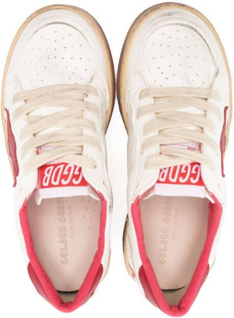 Golden Goose Kids Ball Star leren sneakers Wit