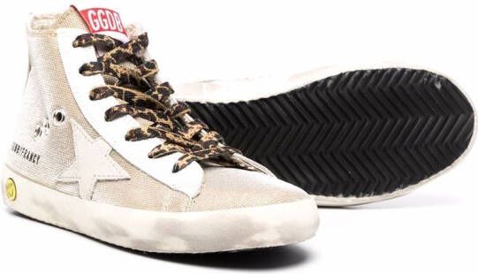 Golden Goose Kids Francy geruite sneakers Goud