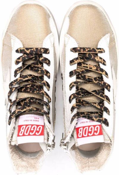 Golden Goose Kids Francy geruite sneakers Goud