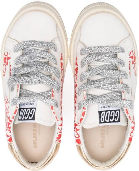 Golden Goose Kids Sneakers met hartprint Wit