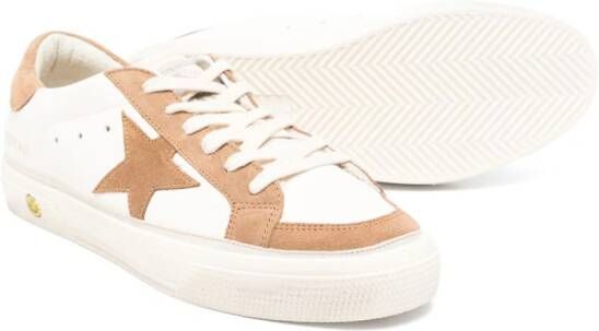 Golden Goose Kids May leren sneakers Beige