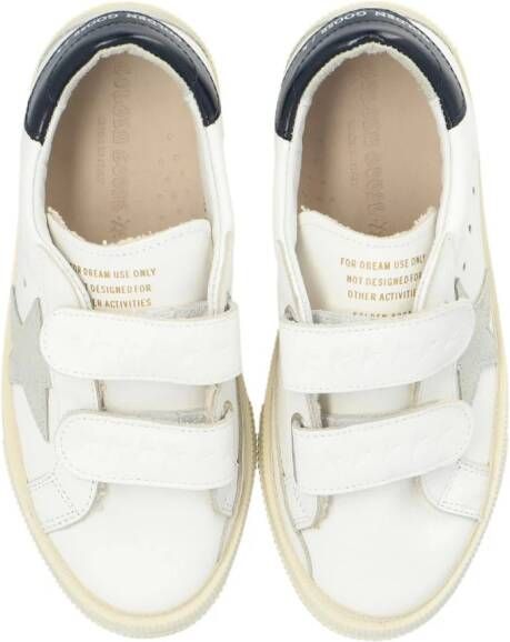 Golden Goose Kids May School leren sneakers Wit