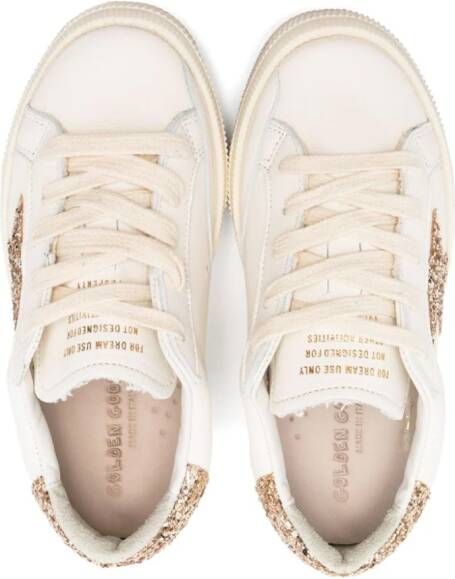 Golden Goose Kids May sneakers met glitterdetail Beige