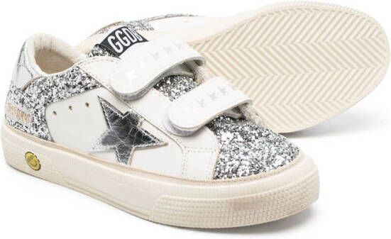 Golden Goose Kids May sneakers met klittenband Wit