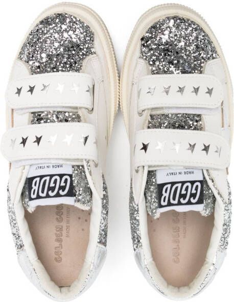 Golden Goose Kids May sneakers met klittenband Wit