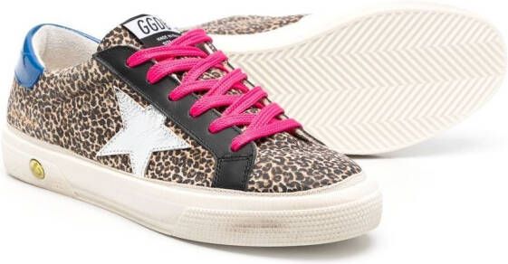 Golden Goose Kids Super-Star sneakers met luipaardprint Bruin