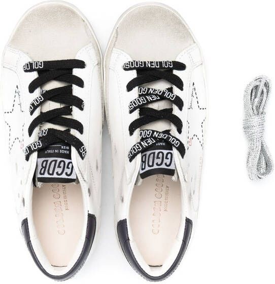 Golden Goose Kids Superstar gerafelde sneakers Wit