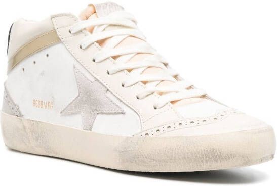 Golden Goose Mid-Star gerafelde sneakers Wit