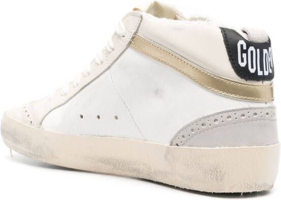 Golden Goose Mid-Star gerafelde sneakers Wit